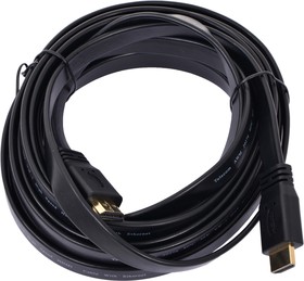 Фото 1/2 HDF5, Кабель HDMI (M) - HDMI (M) версия 1.4, поддержка Ethernet/3D, плоский, 5м