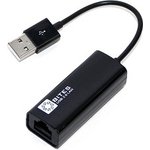 5bites Кабель-адаптер UA2-45-02BK USB2.0 сетевая карта -  RJ45 10/100 Мбит/с, 10см