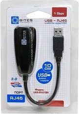 Фото 1/2 5bites Кабель-адаптер UA3-45-01BK USB3.0 сетевая карта / RJ45 1G / BLACK