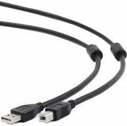 Фото 1/2 Cablexpert Кабель USB 2.0 Pro CCF2-USB2-AMBM-6, AM/BM, 1.8м, экран, 2феррит.кольца, черный, пакет