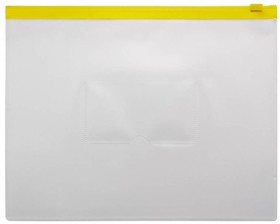 Фото 1/3 Папка на молнии ZIP Бюрократ -BPM5AYEL A5 полипропилен 0.15мм карм.для визит. цвет молнии желтый