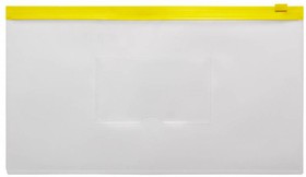 Фото 1/3 Папка на молнии ZIP Бюрократ -BPM6AYEL полипропилен 0.15мм карм.для визит. цвет молнии желтый Travel формат