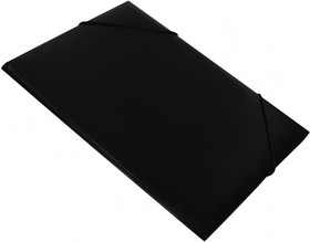 Фото 1/3 Папка на резинке Бюрократ -PR05BLCK A4 пластик кор.30мм 0.5мм черный