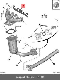 Фото 1/2 Прокладка выпускного коллектора CITROEN/PEUGEOT 0349.K1
