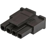 0436450400, Conn Housing RCP 4 POS 3mm Crimp ST Cable Mount Black Micro-Fit 3.0™ Bag