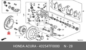 43254TF0000, Защитный кожух тормозного диска задднего левого Honda Jazz 08