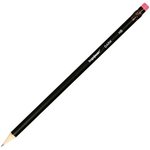 Чернографитный карандаш DARK НВ с ластиком заточенный круглый, черный корпус PCNBB-HB