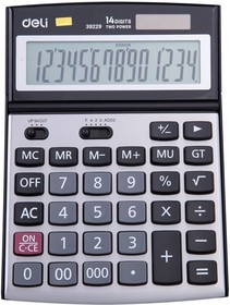 Фото 1/10 Калькулятор настольный Deli E39229 серебристый 14-разр.