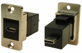 CP30611M, Panel Feedthrough Metal Frame, CSK, USB 3.1 C Socket - USB 3.1 C Plug