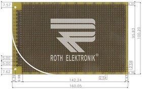 RE220-LFDS, Prototyping Board 100 x 160mm FR4 Epoxy Fibre