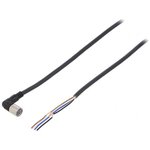 XS3F-M422-402-A,Sensor Cable, IP67, 90° M8 Plug, Free End, 2 m, 6.6 ft, XS3F Series