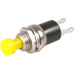 PBS-10B yellow, Кнопка без фиксации OFF-(ON) (1A 250VAC), желтая