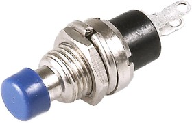 PBS-10B-2 blue, Кнопка без фиксации OFF-(ON) (1A 250VAC), синяя