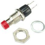 PBS-10B-2 red, OFF- (ON) (1A 250VAC) momentary pushbutton, red