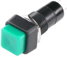 PBS-12A green, Кнопка с фиксацией ON-OFF (1A 250VAC), зеленая (SPA-103A4)