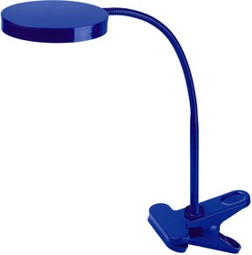 Фото 1/5 Настольный светильник ЭРА NLED-435-4W-BU светодиодный на прищепке синий Б0004479