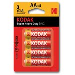 Батарейки Kodak R6-4BL SUPER HEAVY DUTY Zinc [KAAHZ-4]