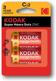 Батарейки Kodak R14-2BL SUPER HEAVY DUTY Zinc [KCHZ-2]