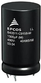 B43510A5158M000, Aluminum Electrolytic Capacitors - Snap In 450VDC 1500uF 20% PVC STD 6.3mm Term