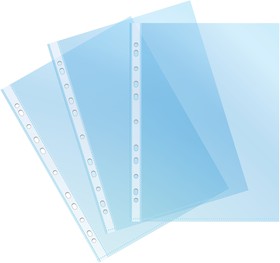 Фото 1/5 Папка-вкладыш Бюрократ Премиум -013ЬLUE синий глянцевые А4+ 30мкм (упак.:50шт)
