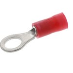 130014, PLASTI-GRIP Insulated Ring Terminal, M5 Stud Size, 0.26mm² to 1.6mm² Wire Size, Red