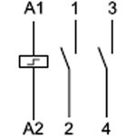 Модульное импульсное реле 2НО контакта 16А, = 12В DC, 202290120000
