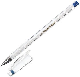 Масляная ручка синий 0,5 мм прозрачный круглый корпус игольчатый наконечник в упаковке 50 шт OPR04-01-B