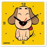 Настенные часы щенок 25x25 см, квадрат, шаговый ход, кварцевый механизм CT-7103 Dog