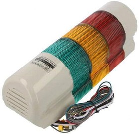 Фото 1/2 QWTDL-WA-3-24-RAG, Сигнализатор: сигнальная колонна, LED, красный/янтарный/зеленый