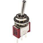 6-1825136-3, Toggle Switch, PCB Mount, On-(On), SPDT, Through Hole Terminal ...