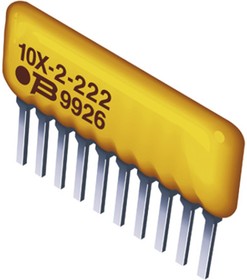 Фото 1/2 4611X-101-103LF, 4600X 10k ±2% Bussed Resistor Array, 10 Resistors, 1.38W total, SIP, Pin