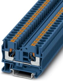Фото 1/4 3211819, PT 6 BU Series Blue Component Terminal Block, 10mm², Push In Termination, ATEX, IECEx