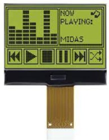 MCCOG128064B12W-SPR, Графический ЖК-дисплей, 128 x 64 Пикселей, Черный на Желтом / Зеленом, 3.3В, Параллельный, SPI