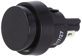 Фото 1/4 Pushbutton, 1 pole, black, unlit , 4 (2) A/250 VAC, mounting Ø 16 mm, IP40, 5000.0104