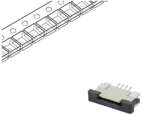 DS1020-07-4VBT1A-R, Разъем: FFC (FPC); горизонтальный; PIN: 4; ZIF; SMT; луженые; 30мОм