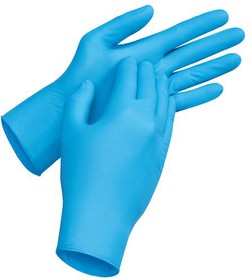 60596-M, U Fit Blue Powder-Free Nitrile Disposable Gloves, Size M, No, 100 per Pack