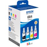 Чернила Epson L100/110/200/210/ 300/355/550/555 (O) 4 цвета мультипак C13T66464A