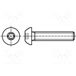 B3X12/BN6404, Винт, M3x12, 0,5, Головка: сферическая, Torx®, TX10, сталь, цинк