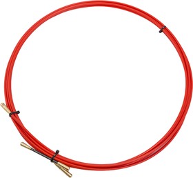 Фото 1/2 47-1003, Протяжка кабельная (мини УЗК в бухте), стеклопруток, d=3,5мм, 3м, красная