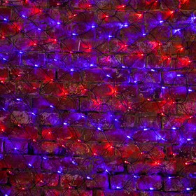 Фото 1/6 215-023, Гирлянда Сеть 2х1,5м, черный ПВХ, 288 LED Красные/Синие (контроллер в комплекте)