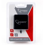 GEMBIRD HUB USB2.0 4-port [UHB-242] , 4 порта, блистер,черный