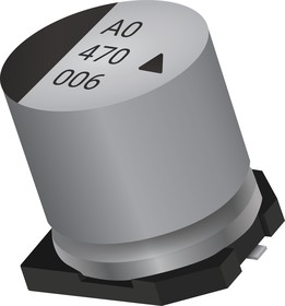 AEA1010221M050R, SMD электролитический конденсатор, Radial Can - SMD, 220 мкФ, 50 В, 5000 часов при 105°C, Polar