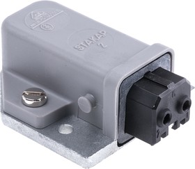 Фото 1/2 930329106 STAKAP 2, ST IP20 Grey Panel Mount 2P Industrial Power Plug, Rated At 16A, 250 V
