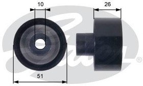 T36090, Ролик натяжной FORD FIESTA 03-, FIESTA V 01-, FUSION 02-, PEUGEOT 206 01-, 206 SW 02-, PARTNER 06-, CITROEN BERLINGO 05-, XSARA 03-0