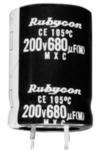 200MXC680MEFCSN25X35, Cap Aluminum Lytic 680uF 200V 20%( 25 X 35mm) Snap-In 10mm 1780mA 3000h 105°C