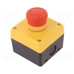 FB1W-YW1B-V4E02R, Пульт управления, YW, Кол-во кноп: 1, гриб, IP65, пластик, NC x2