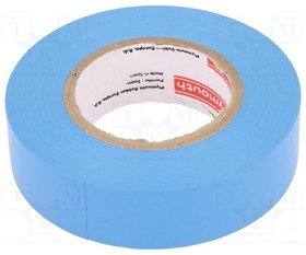 N-12 PVC TAPE 19MMX20M BLUE, Лента: электроизоляционная, W: 19мм, L: 20м, Thk: 0,15мм, синий