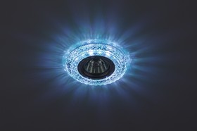 Фото 1/3 DK LD3 SL/WH+BL Светильник ЭРА декор cо светодиодной подсветкой( белый+голубой), прозрачный Б0019203