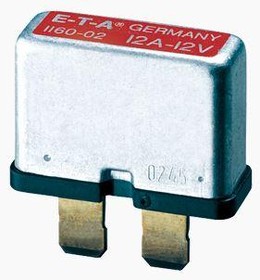 1160-02-12A, Circuit Breakers Thermal circuit breaker, with controlled self-resetting mechanism, specially suited to installation in inacces