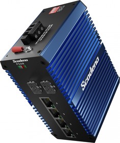 Фото 1/5 Scodeno XPTN-9000-65-2GX4GP-X, серия X-Blue, индустриальный неуправляемый PoE+ коммутатор на DIN-рейку, 2 x 1G Base-X, 4 x 10/100/1000M Base